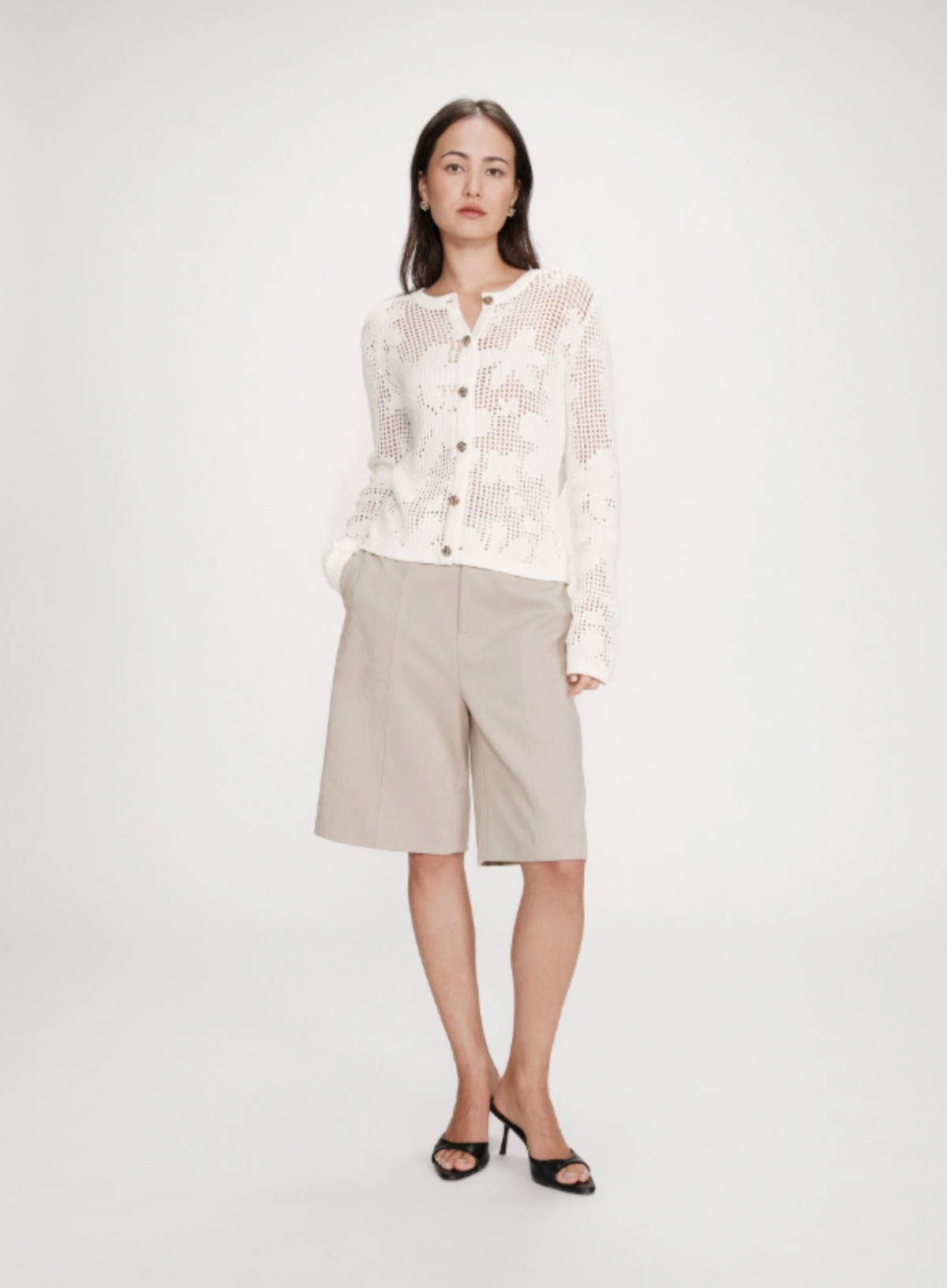 Grace & Mila Velasquez Cardigan in Ecru