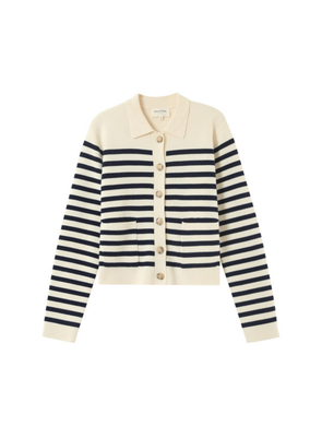 Pam Cardigan in Ecru Stripe from Grace & Mila