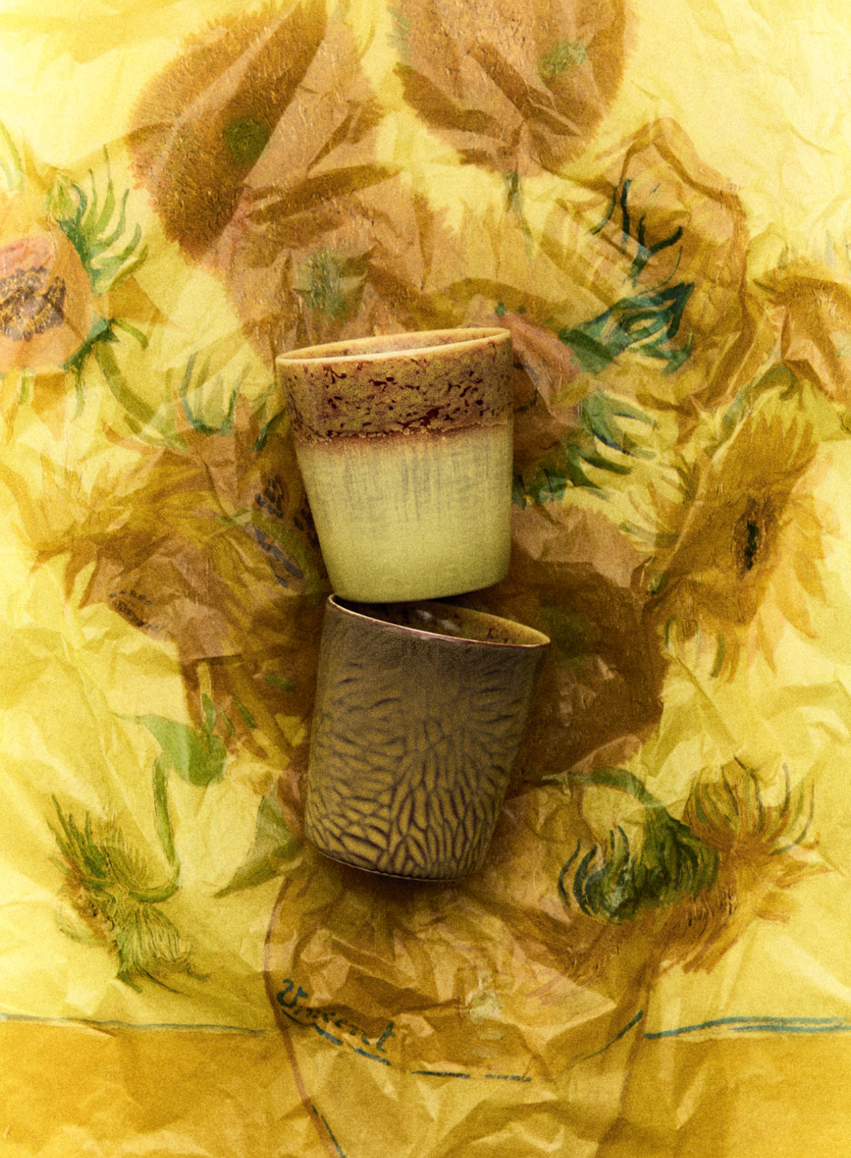 HK Living Van Gough Coffee Mug in Sunflowers Yellow