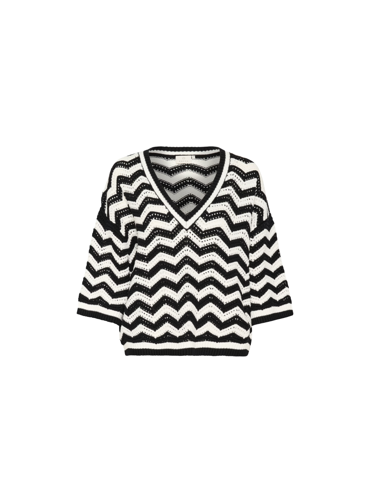 Laina Pullover in Black/Chalk from Kaffe