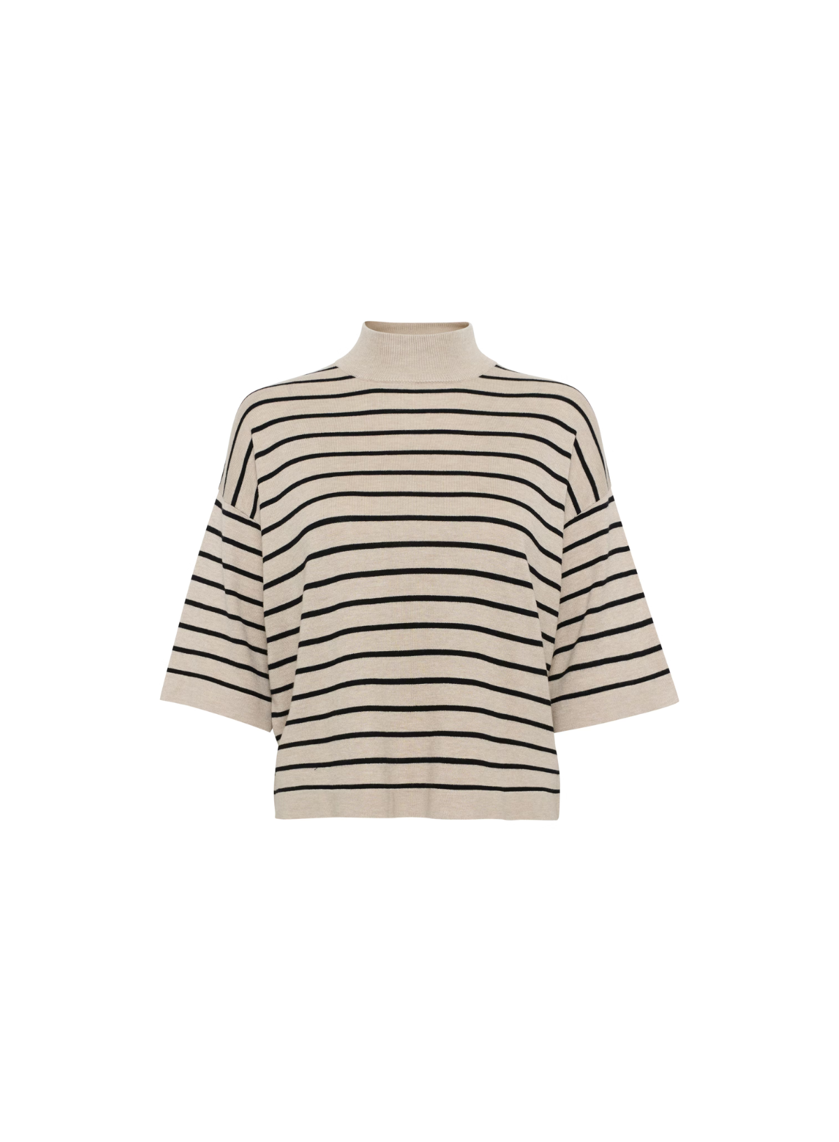 Lizza Striped Turtleneck in Feather Gray/Bl from Kaffe