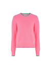 Helena Jumper in Pink, Contrast Tipping from Sugarhill