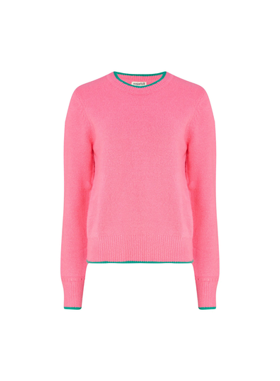 Helena Jumper in Pink, Contrast Tipping from Sugarhill
