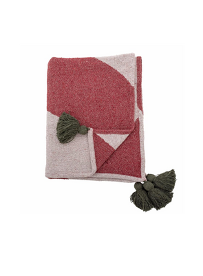 Red Jolly Recycled Cotton Throw from Bloomingville