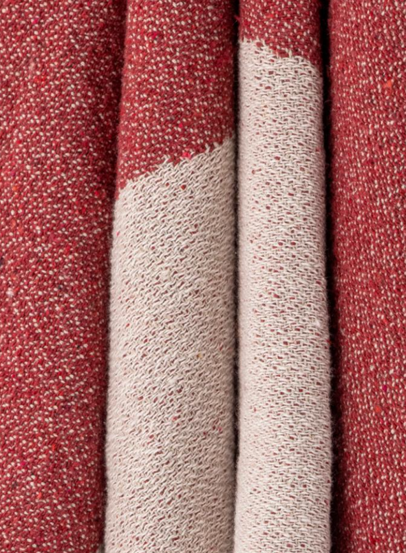 Red Jolly Recycled Cotton Throw from Bloomingville