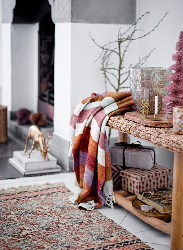 Lucilla Purple Cotton Throw from Bloomingville