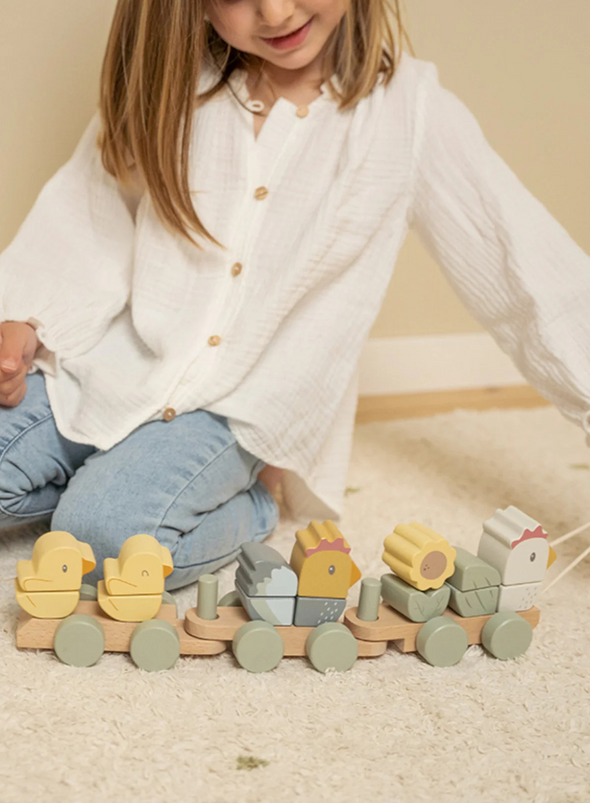 Little Farm Chicken Stacking Train from Little Dutch