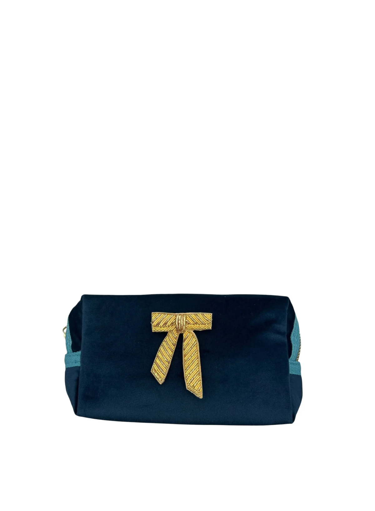Blue Small Makeup Bag with Detachable Brooch from Sixton