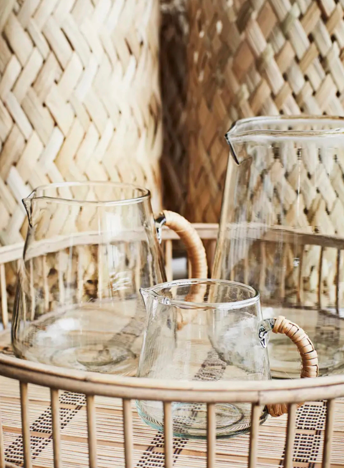 Glass Jug With Bamboo Handle from Madam Stoltz