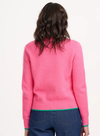 Helena Jumper in Pink, Contrast Tipping from Sugarhill