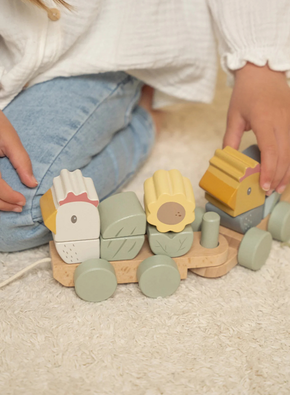 Little Farm Chicken Stacking Train from Little Dutch
