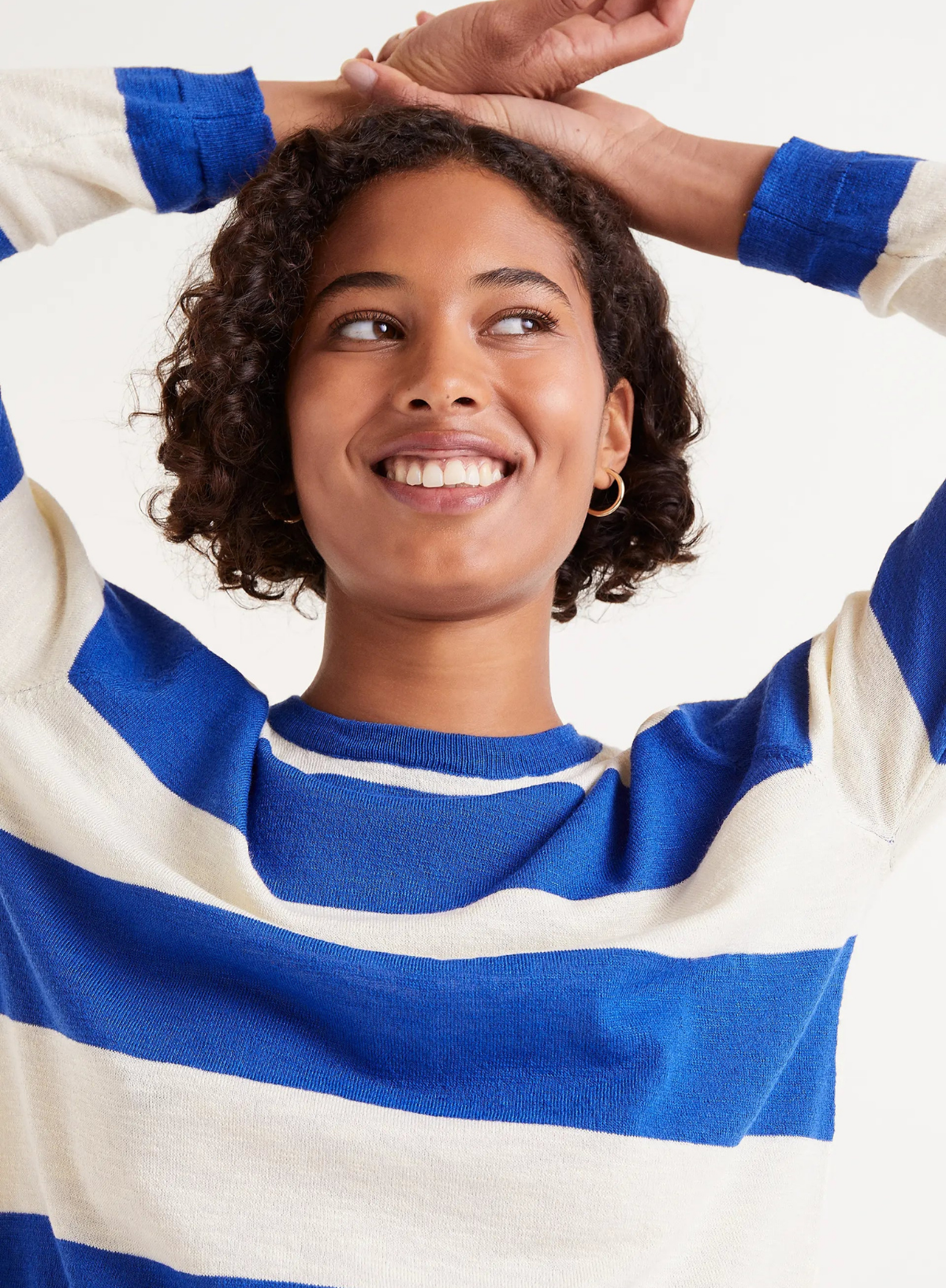 Long Sleeve Jersey in White/Blue from Compañia Fantastica