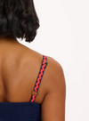 Penrose Shirred Sundress in Navy, Rainbow Ric Rac from Sugarhill