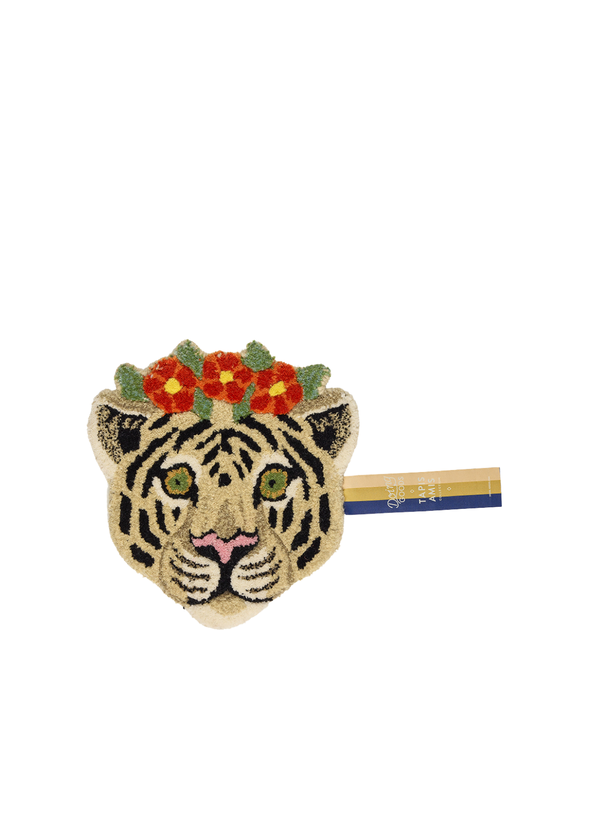 Floral White Tiger Head Rug from Doing Goods