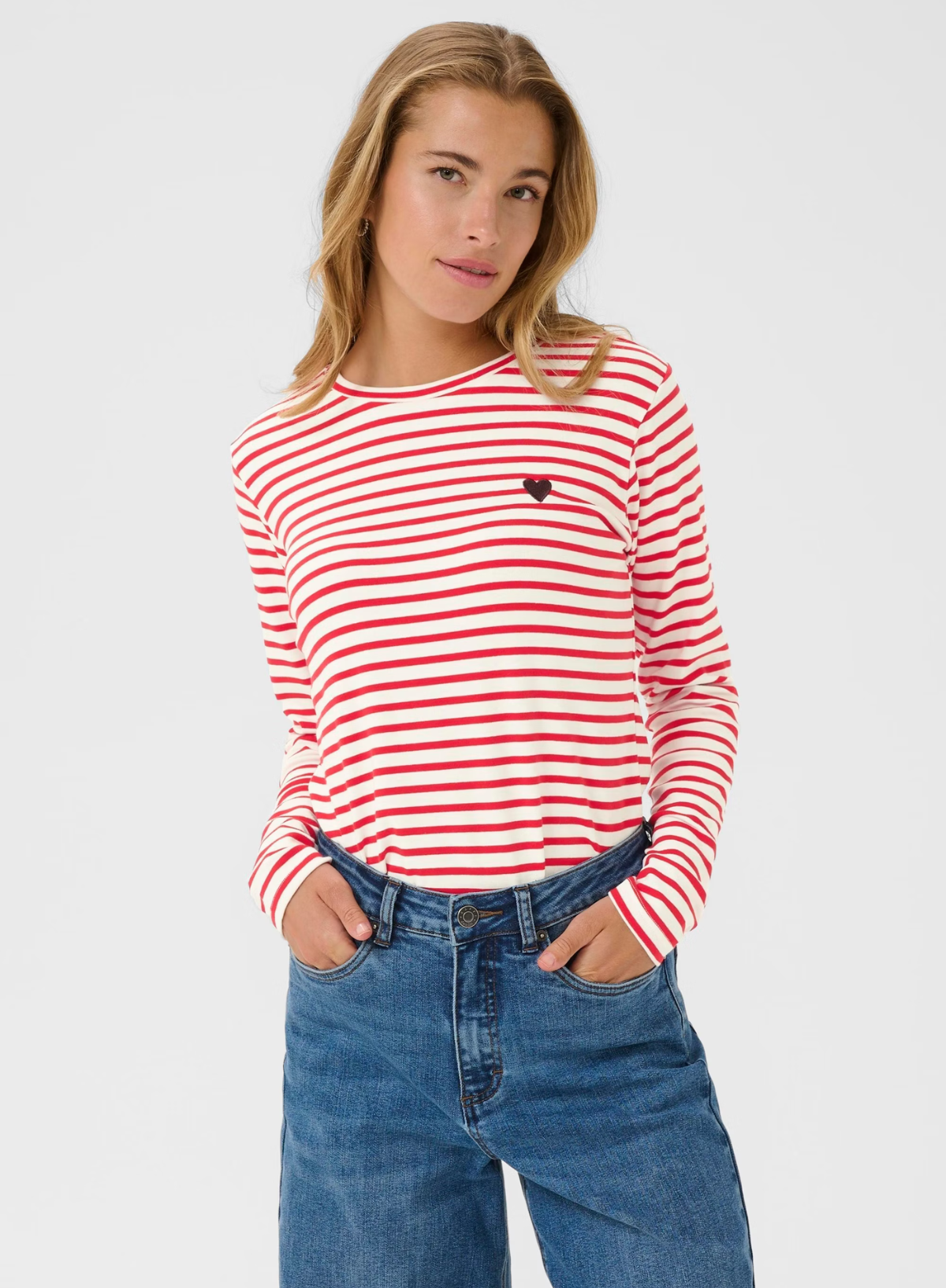 Liddy T-Shirt in True Red/Chalk from Kaffe