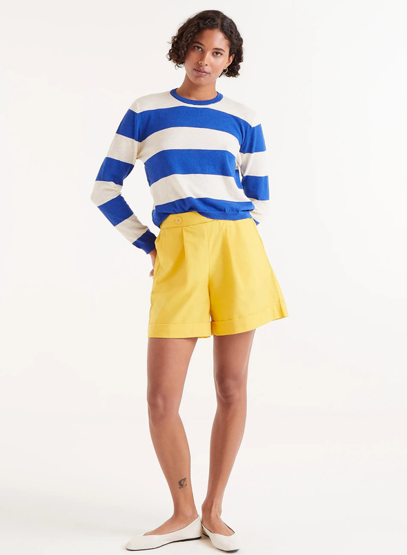 Long Sleeve Jersey in White/Blue from Compañia Fantastica