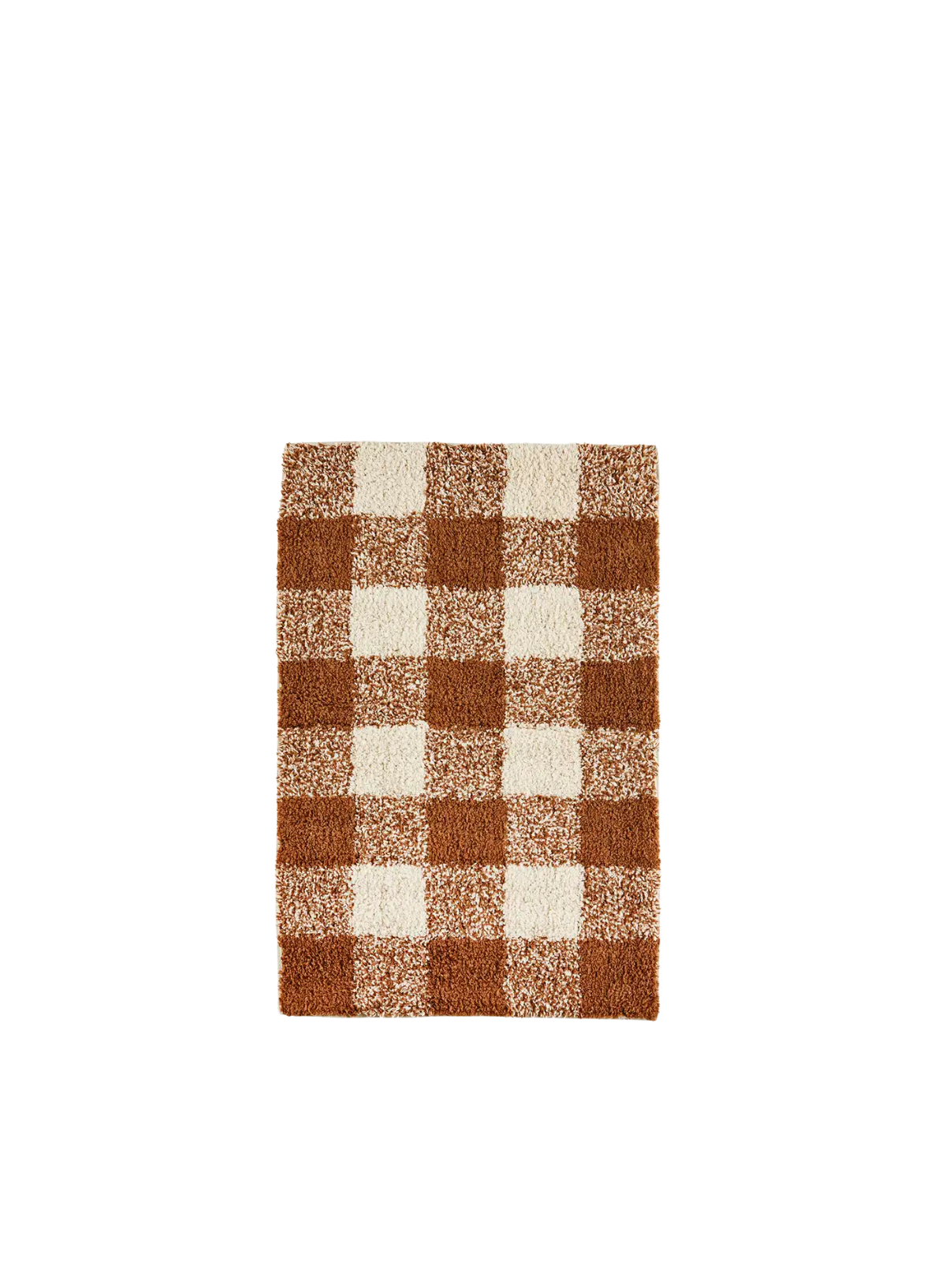 Brown/White Checked Tufted Bath Mat from Madam Stoltz