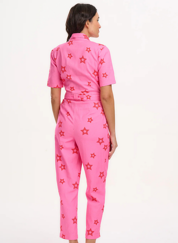 Meredith Boilersuit in Pink, Triple Star from Sugarhill