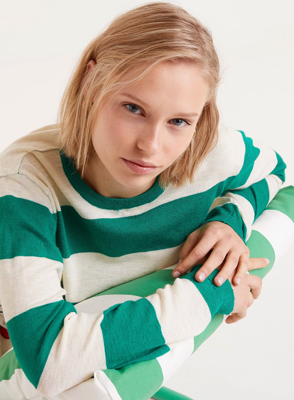 Long Sleeve Jersey in Green/White from Compañia Fantastica