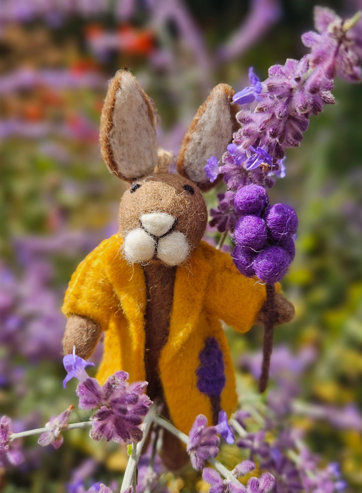 Felt So Good Handmade Felt Lulu Lavender Hare Spring Hanging Decoration