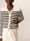 Pam Cardigan in Ecru Stripe from Grace & Mila