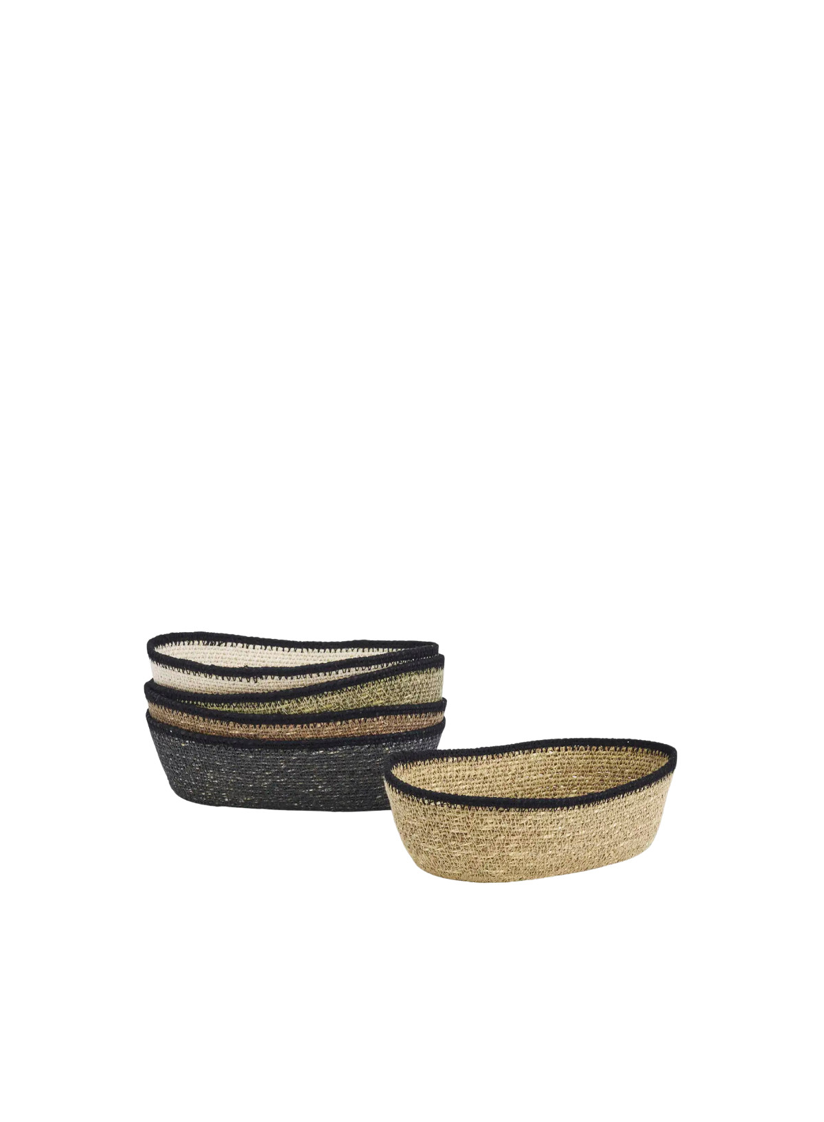 Oval Seagrass Basket in Charcoal, Walnut, Sage, Natural from Madam Stoltz