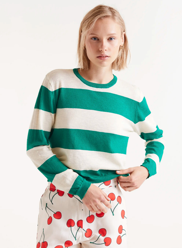 Long Sleeve Jersey in Green/White from Compañia Fantastica