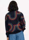 Bobbi Bomber Jacket in Black, Retro Racer from Sugarhill