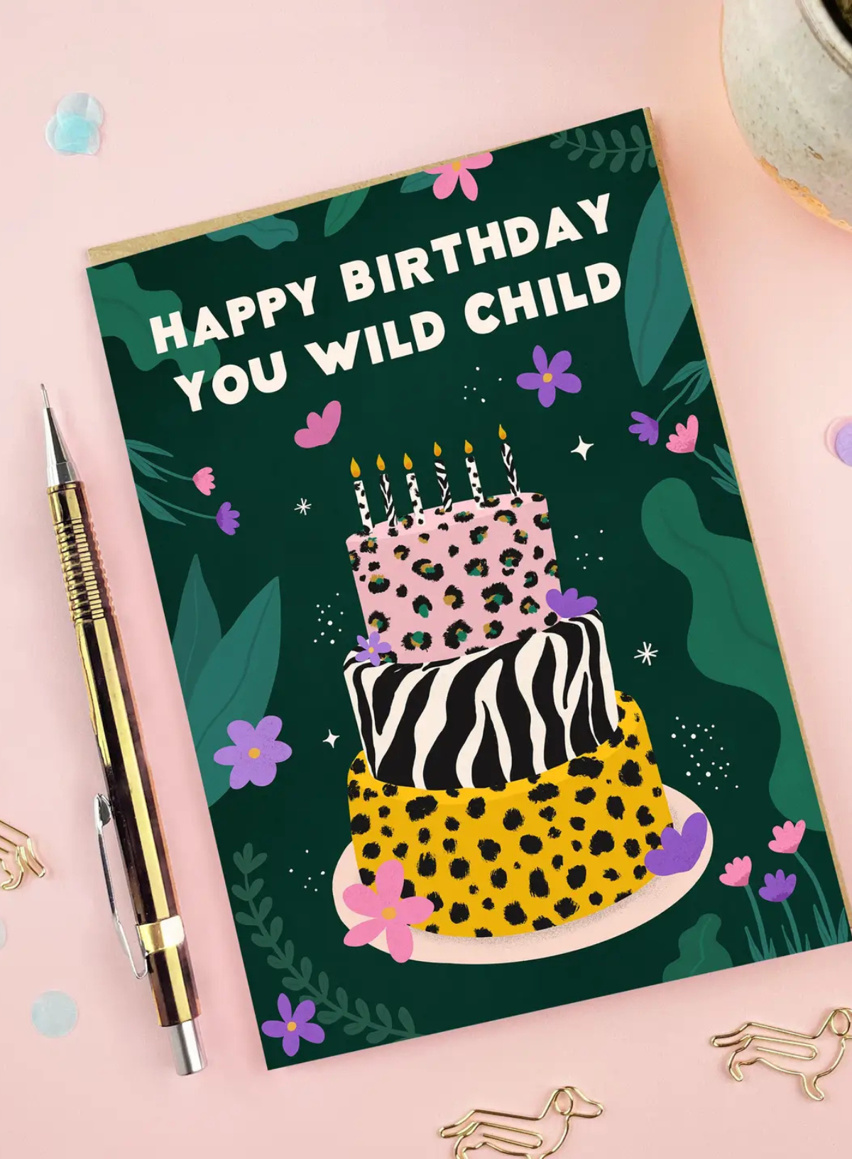 Wild Child Birthday Card from Tikkled Pink