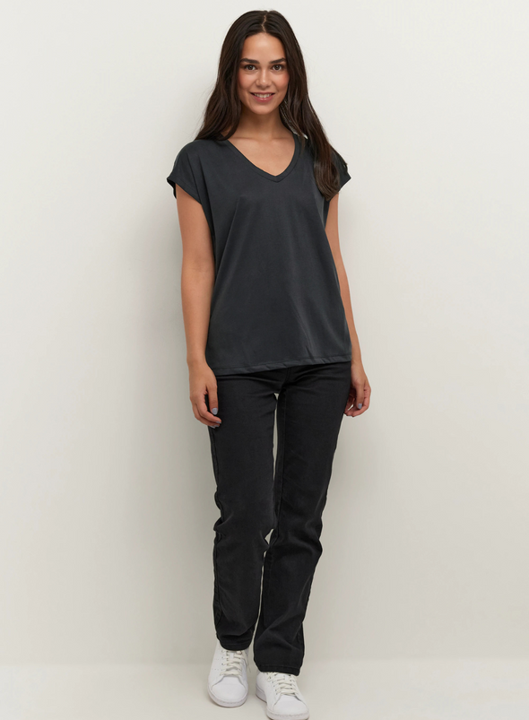 Lise T-Shirt in Washed Black from Kaffe