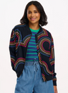 Bobbi Bomber Jacket in Black, Retro Racer from Sugarhill