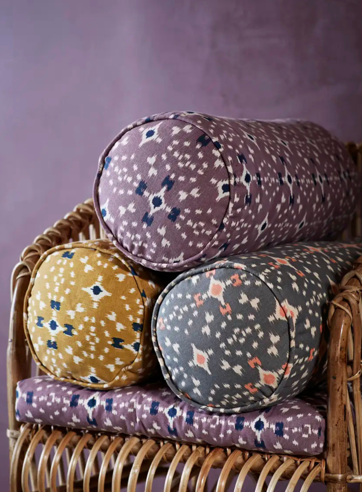 Madam Stoltz Dusty Printed Cotton Chair Pad