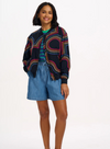 Bobbi Bomber Jacket in Black, Retro Racer from Sugarhill