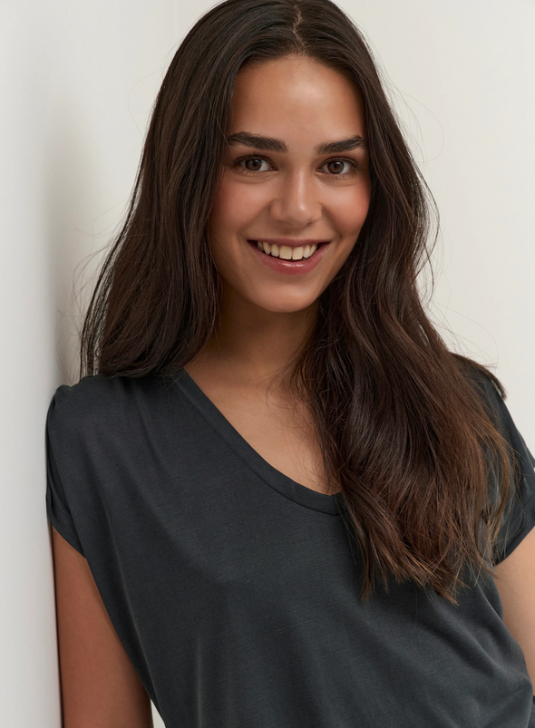 Lise T-Shirt in Washed Black from Kaffe