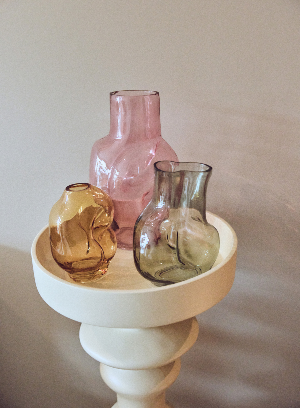 HK Living Small Gleam Glass Vase in Olive