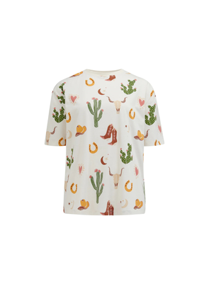 Kinsley Relaxed T-Shirt in Cream, Desert Cowgirl from Sugarhill