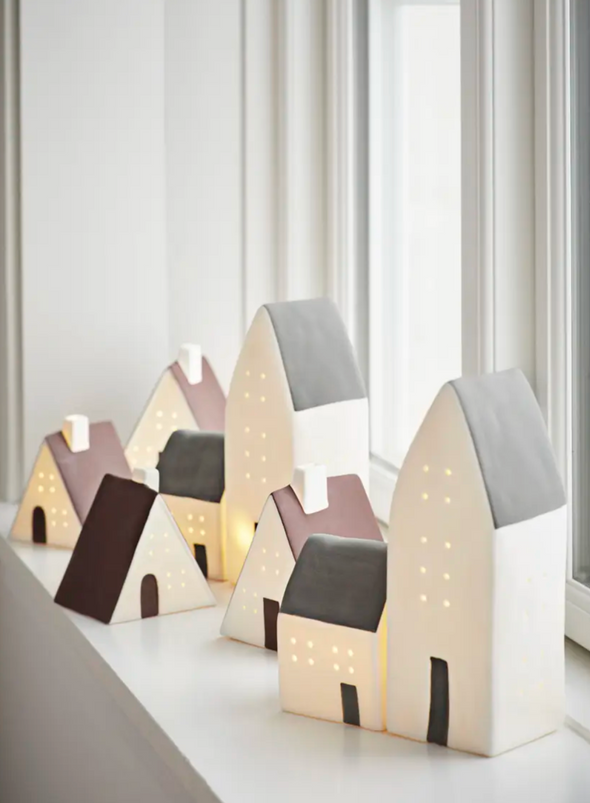 Large Porcelain House With LED Lights from Madam Stoltz