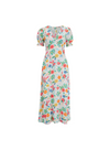 Maryjane Midi Dress in Off-White, Tropical Hummingbird from Sugarhill