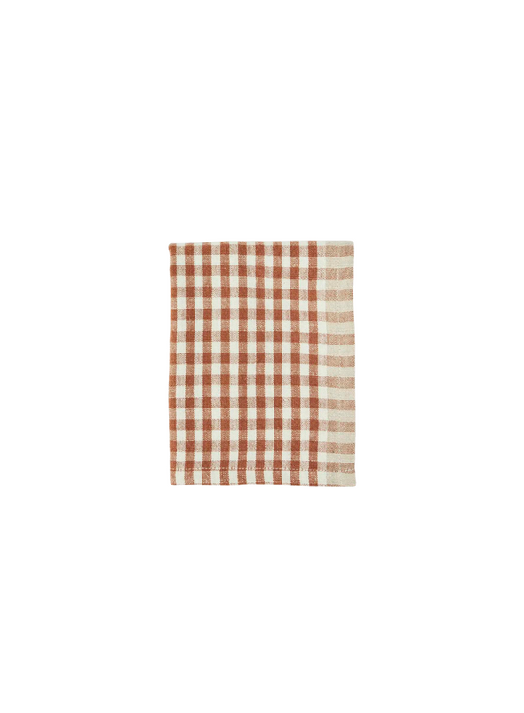 Burnt Orange/White Check Kitchen Towel from Madam Stoltz