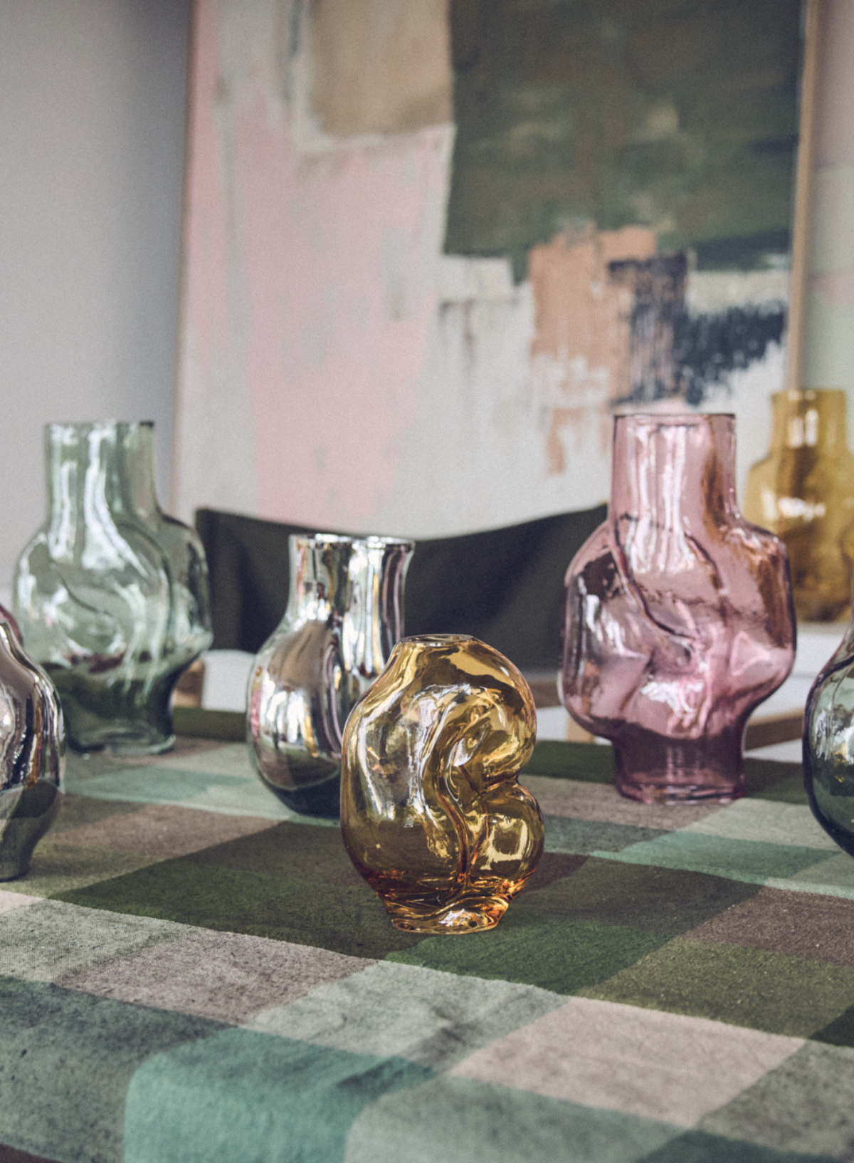 HK Living Small Gleam Glass Vase in Amber