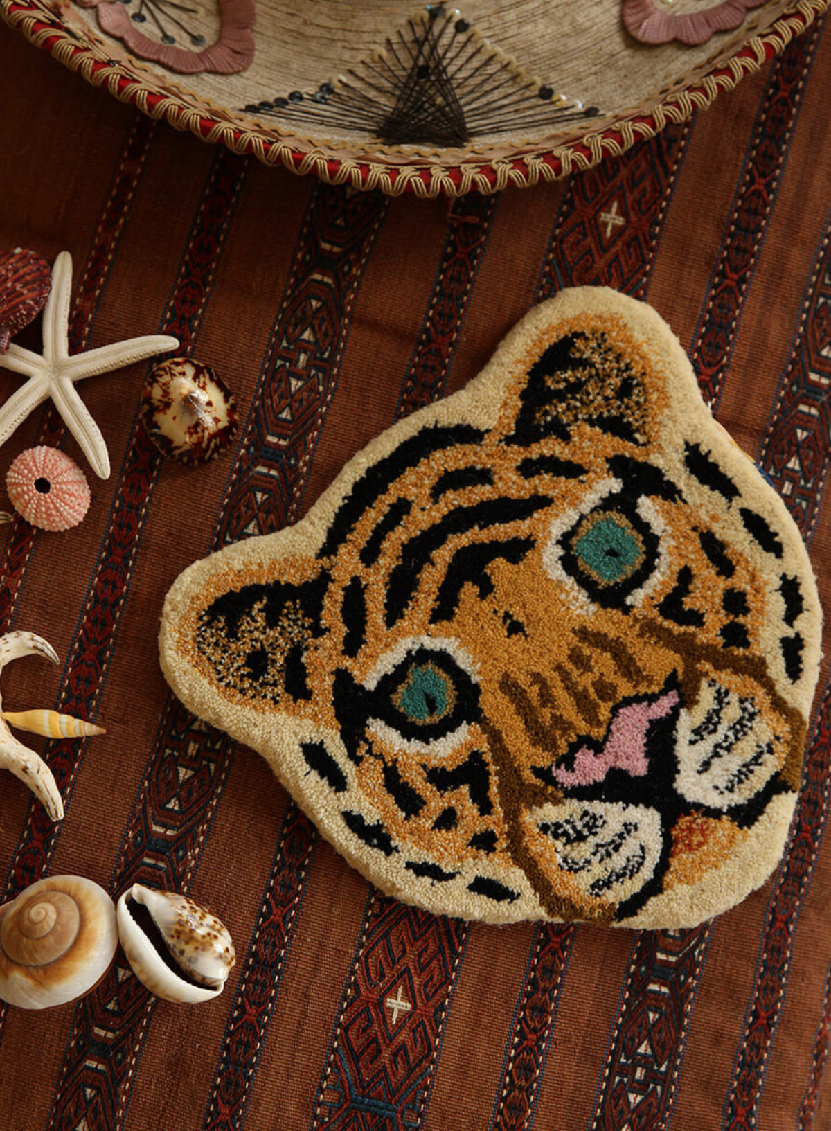 Cloudy Tiger Head Rug from Doing Goods
