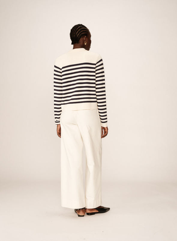 Pam Cardigan in Ecru Stripe from Grace & Mila