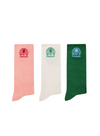 Box of 3 Sport Socks in Pink/Ecru/Green from Faguo