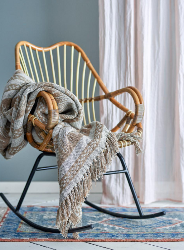 Marmi Brown Recycled Throw from Bloomingville