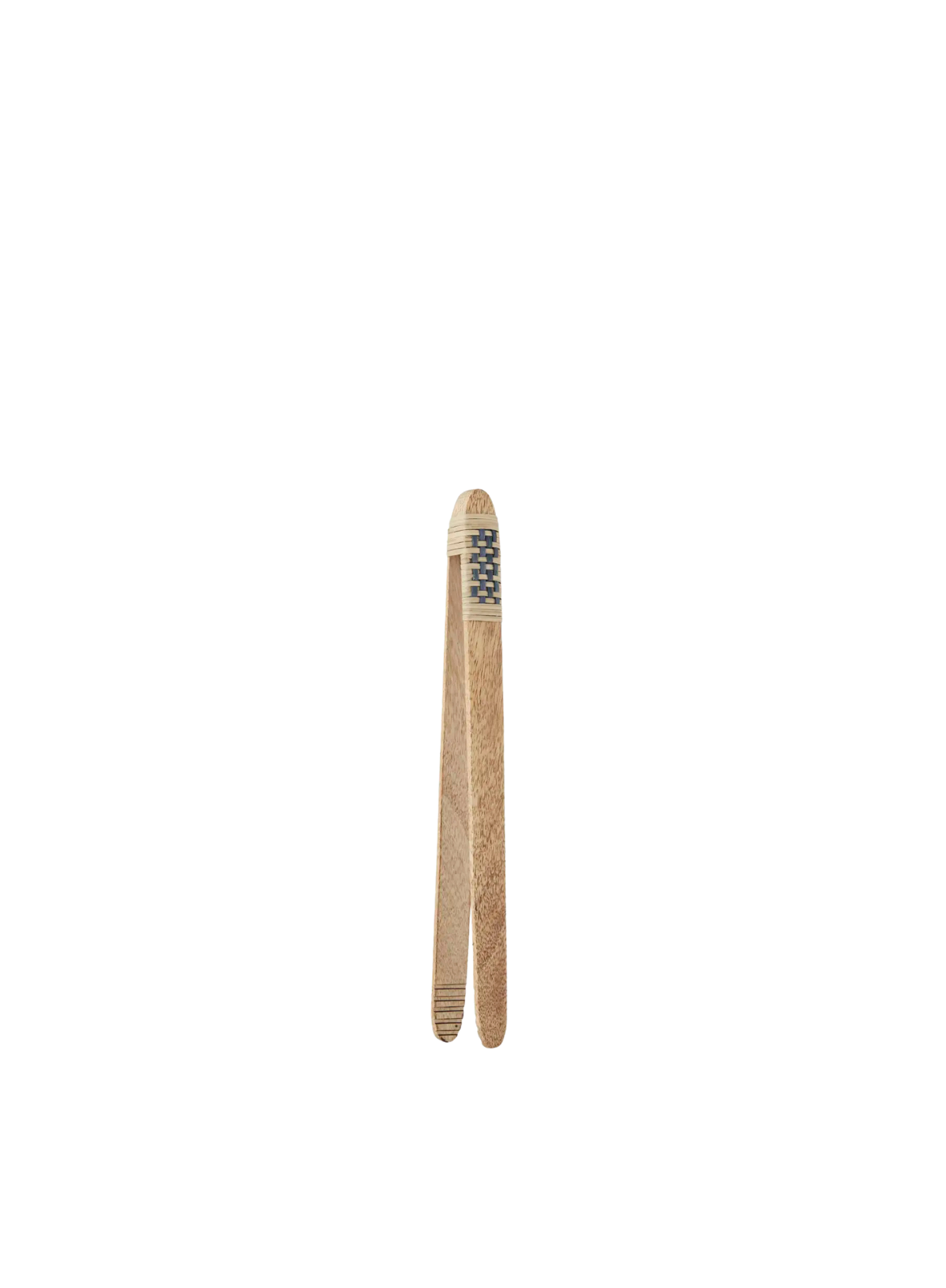 Blue/Natural Wooden Tongs with Cane from Madam Stoltz