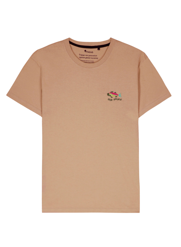 Arcy Knit T-Shirt in Beige from Faguo