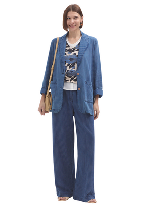 Striped Denim Pants with Pleats from Nice Things