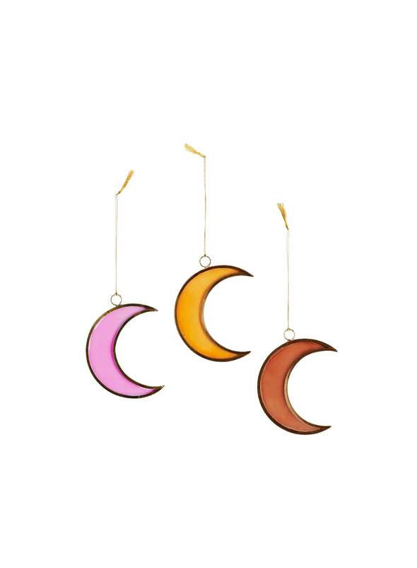 Hanging Glass Coloured Moon from Madam Stoltz
