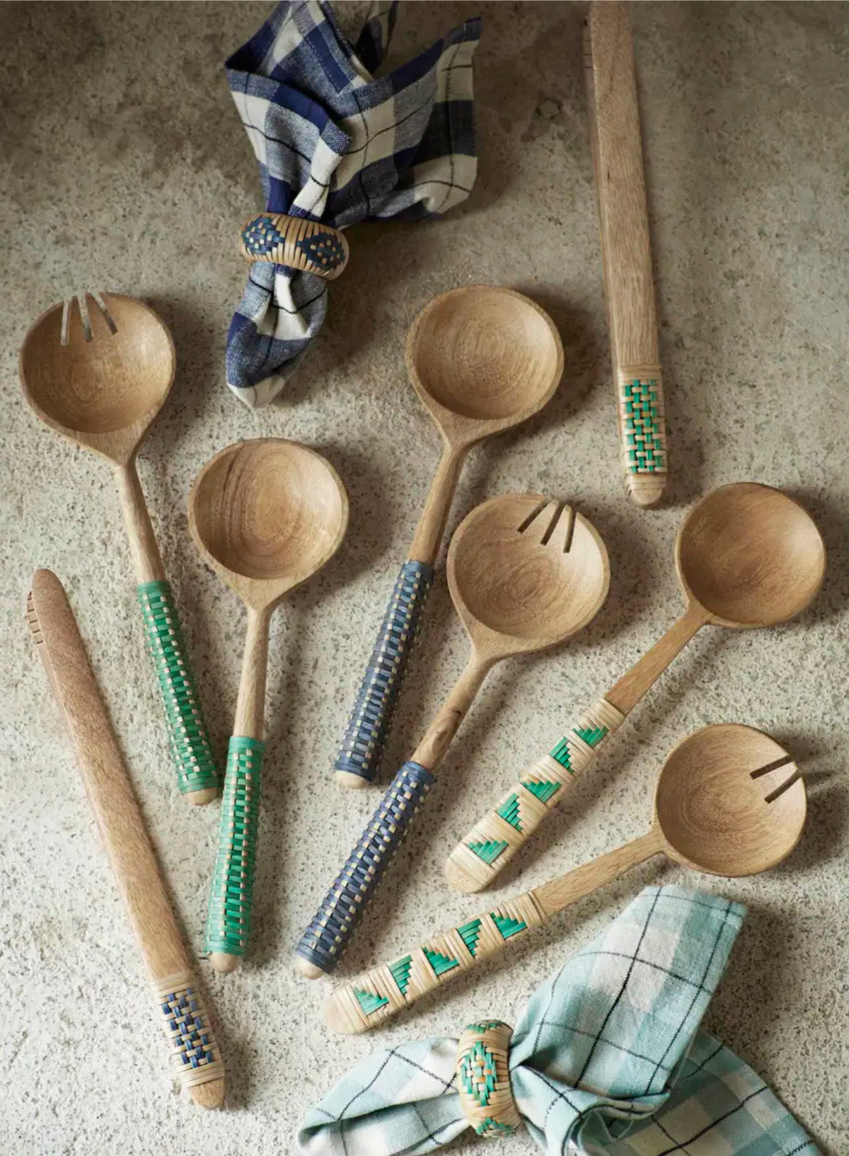 Blue Handled Salad Servers from Madam Stoltz