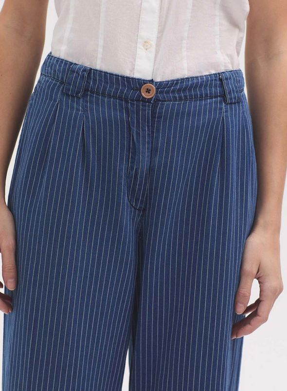 Striped Denim Pants with Pleats from Nice Things